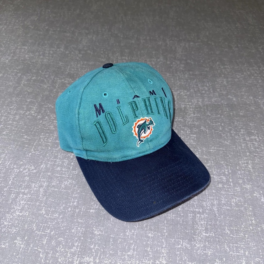 Vintage Miami Dolphins Hat Cap Strap Back Mens One Size Green NFL Football 90s